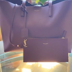 Saint Laurent Large Leather Shopper.